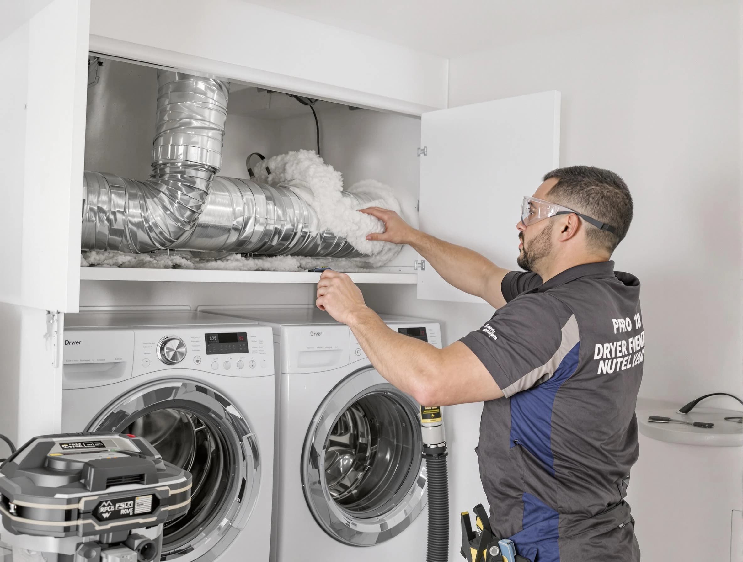 Lindon Dryer Vent Cleaning certified technician performing specialized gas dryer vent cleaning in Lindon