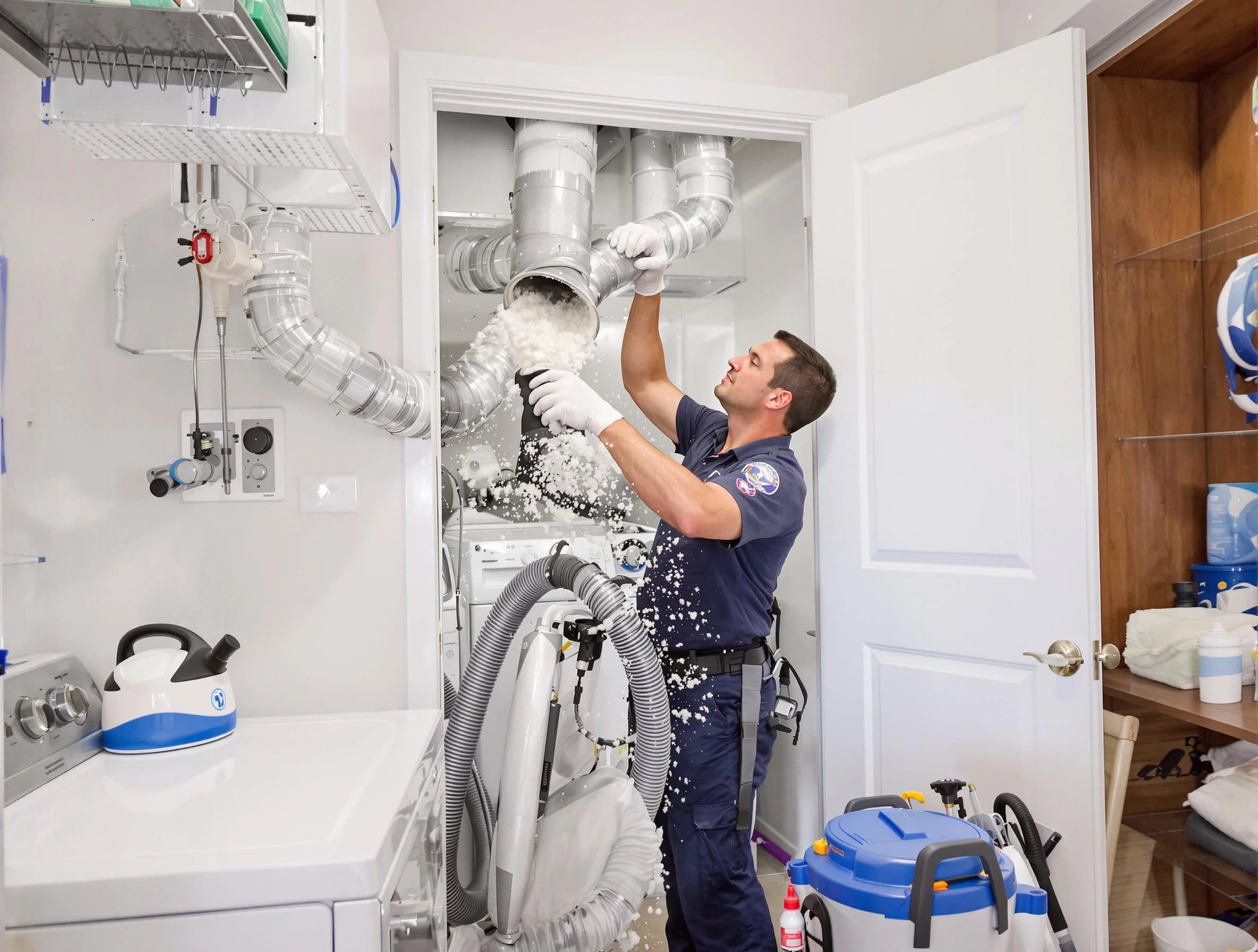 Lindon Dryer Vent Cleaning technician delivering thorough residential dryer vent cleaning service in Lindon