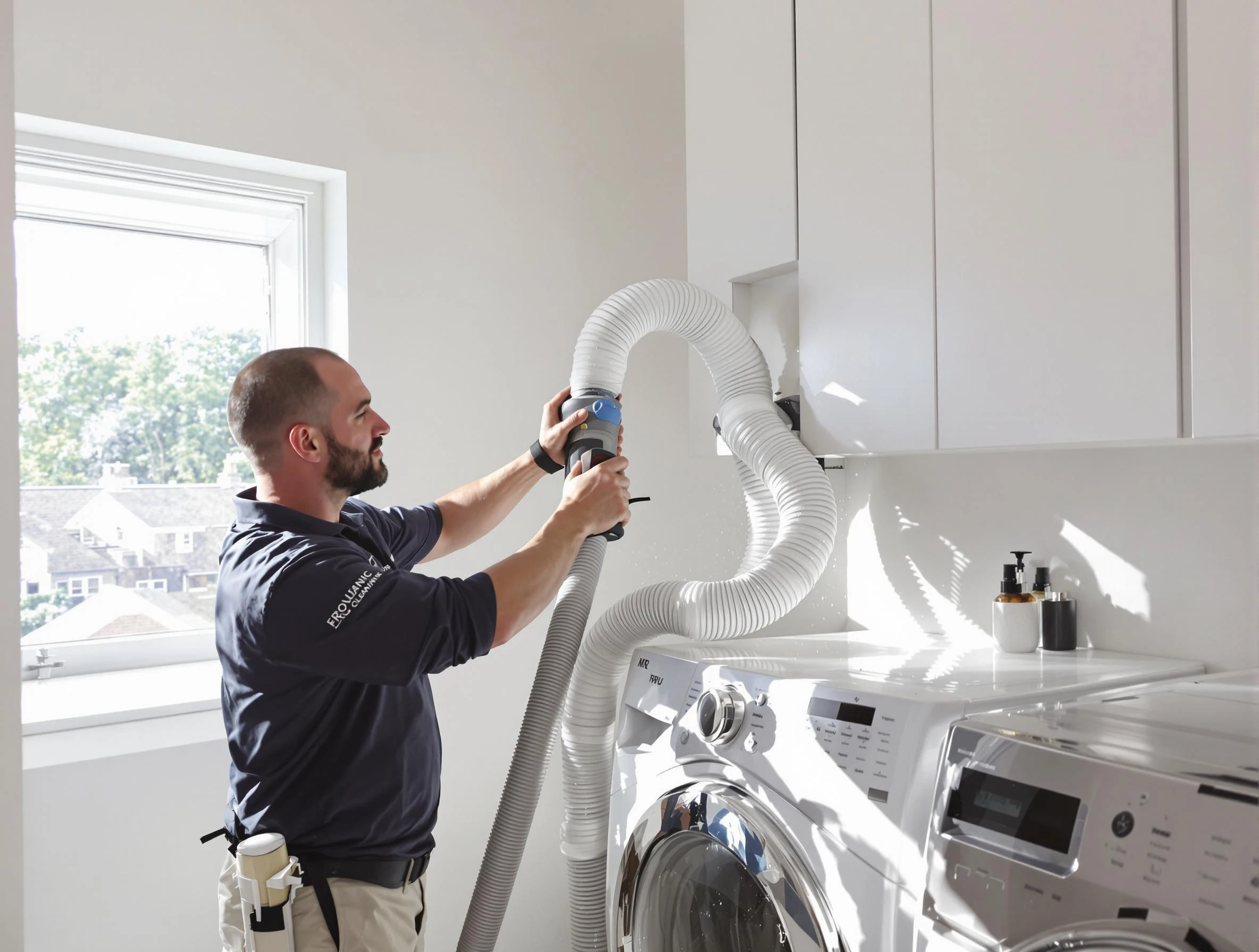 Certified Lindon Dryer Vent Cleaning technician performing dryer vent cleaning in Lindon
