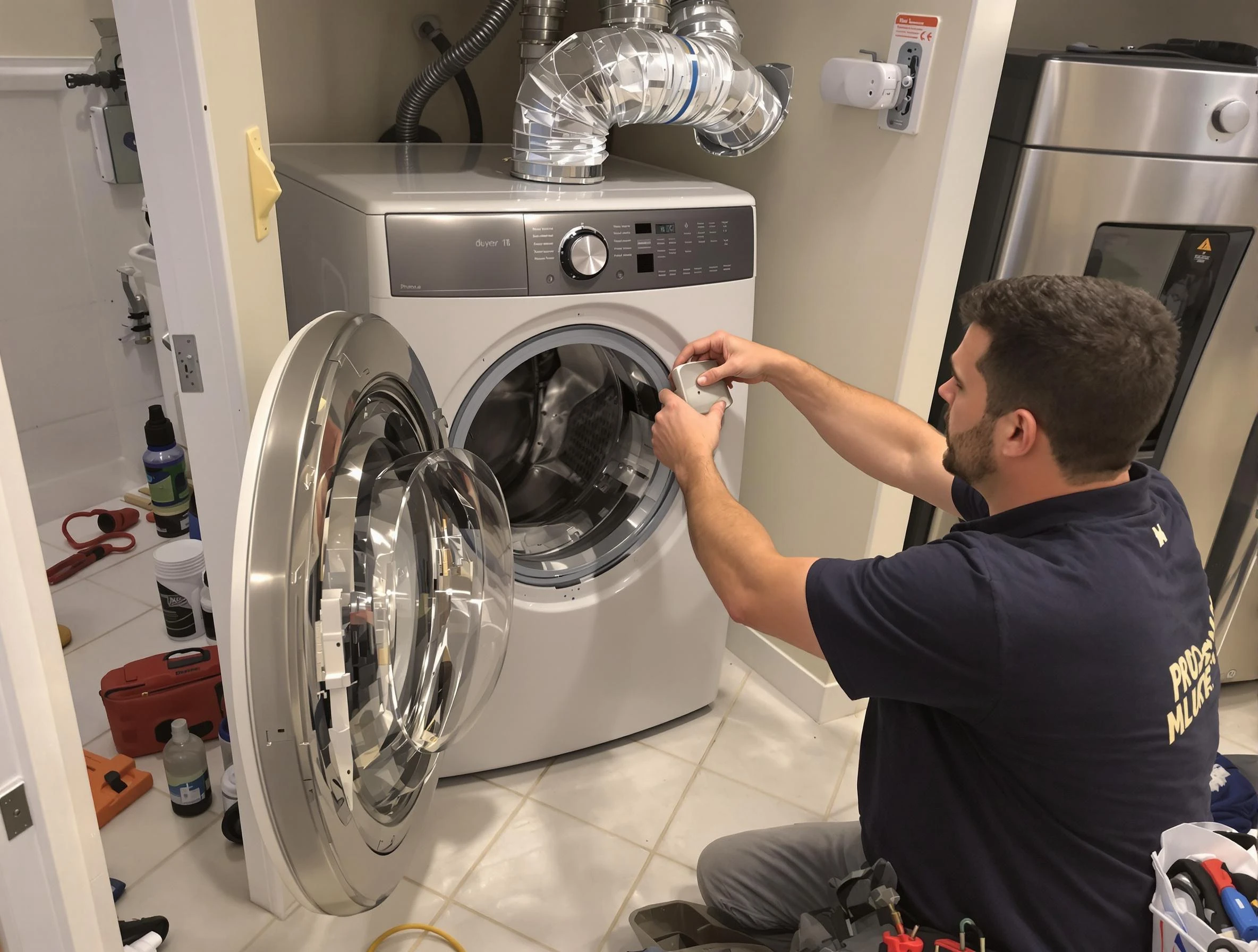 Lindon Dryer Vent Cleaning technician performing precise dryer vent hose installation in Lindon